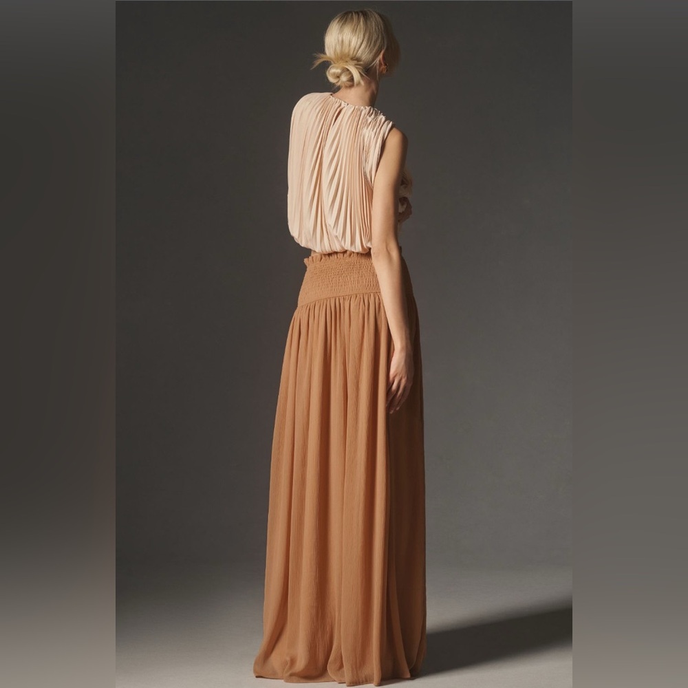 ✨ Anthropologie Smocked Sheer Maxi Skirt Sz 2X - Picture 6 of 13